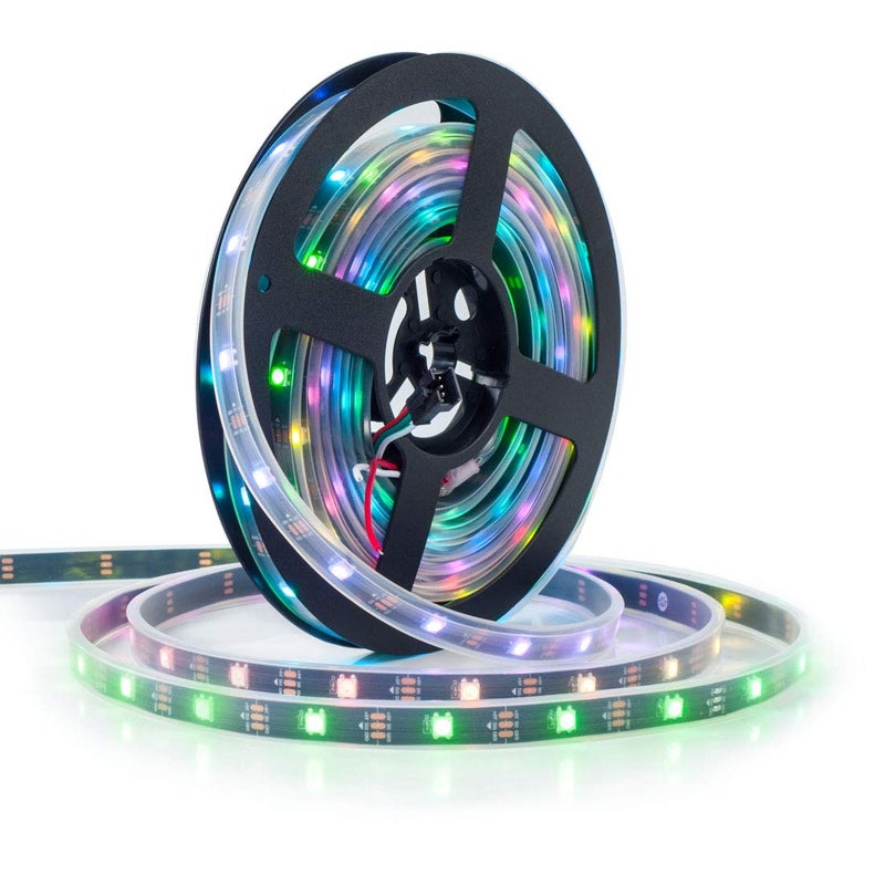 BTF-LIGHTING WS2812B RGB ECO LED Strip, Chasing Effects 5050SMD Individually Addressable 16.4FT 30Pixels/m 150Pixels Flexible Dream Color IP67 for Bedroom DIY Projects DC5V(No Adapter or Controller) - Image 1